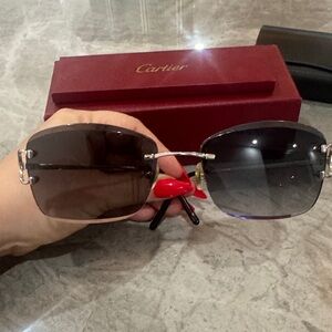 Cartier Sunglasses with Black Frame and Red Box